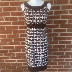 London Times brown and white dress